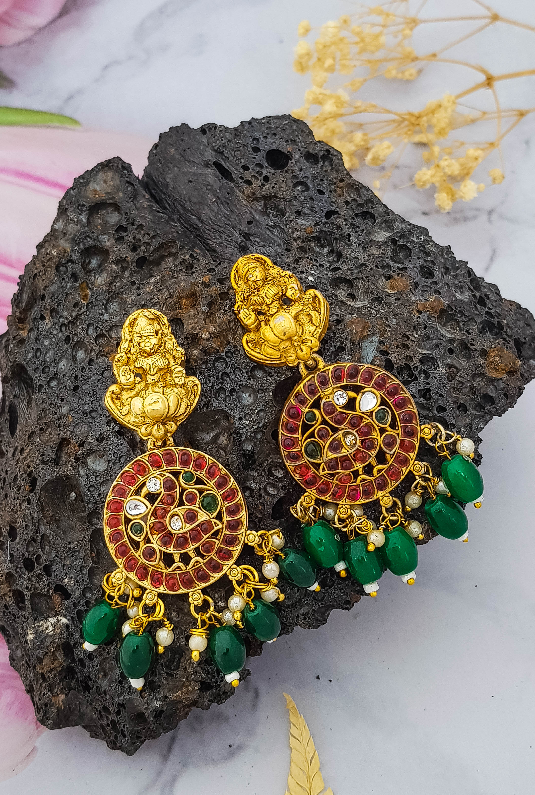Gold Plated Jhumki with AD Stones 19206N
