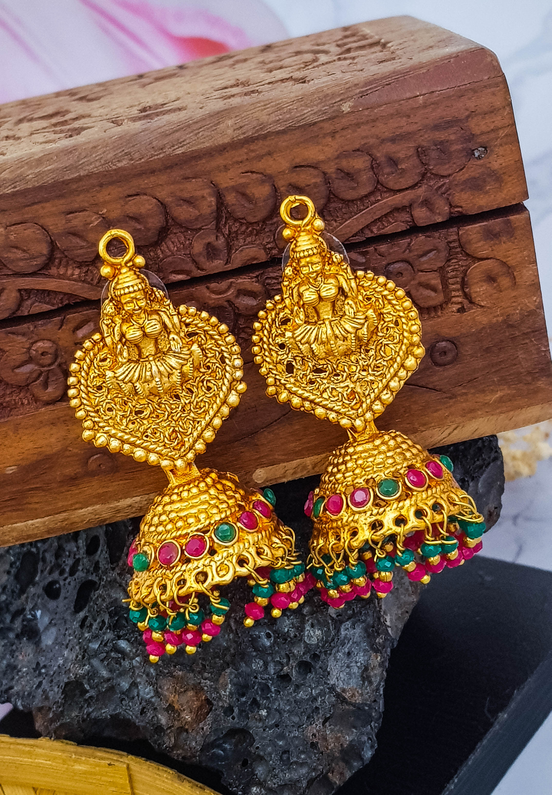 Gold Plated Jhumki with AD Stones 19207N