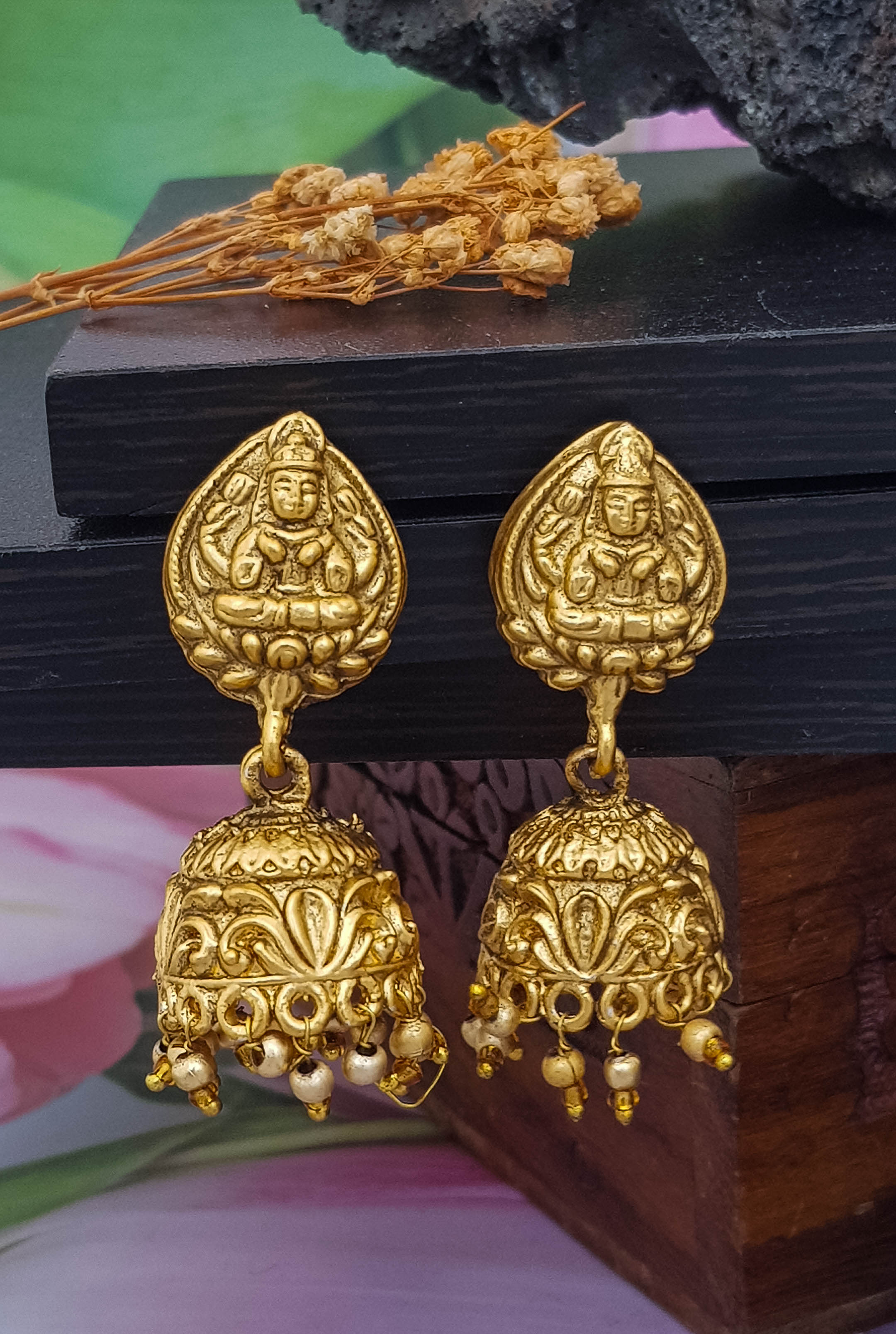 Gold Plated Jhumki with AD Stones 19230N