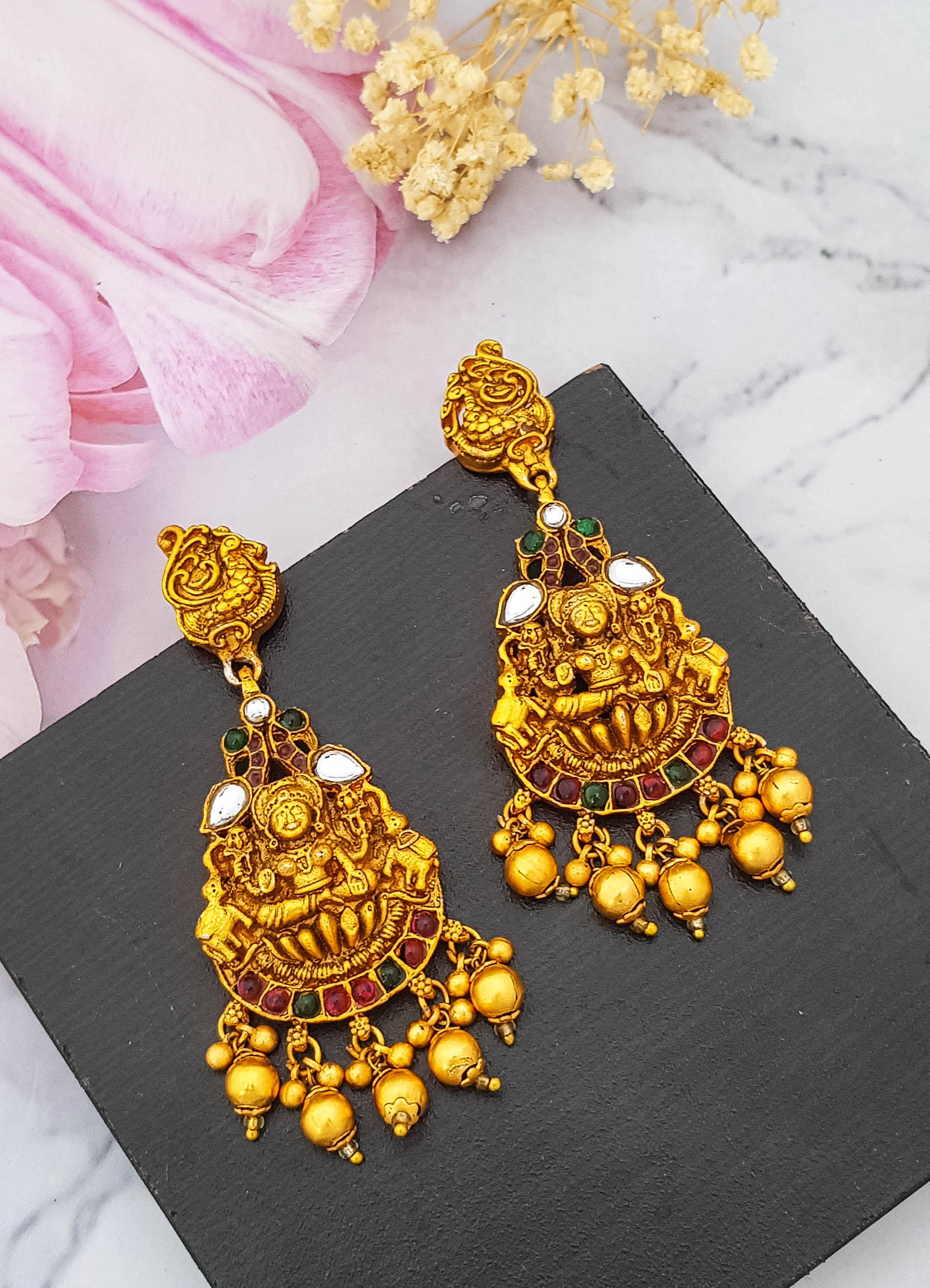 Gold Plated Jhumki with AD Stones 19231N