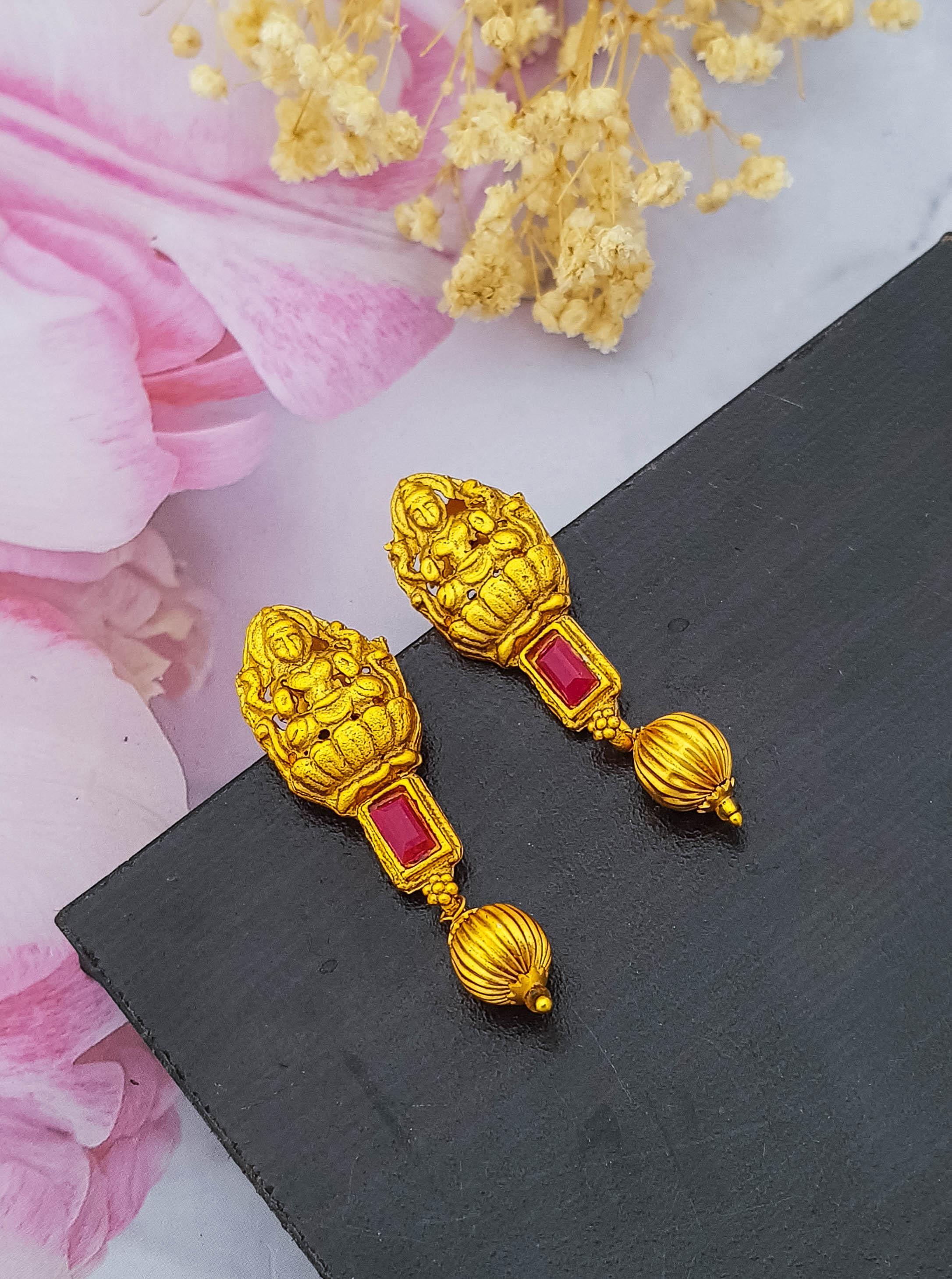 Gold Plated Jhumki with AD Stones 19243N - Griiham