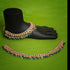 Gold Plated Kundan Payal / Anklets with Green color beads 9056N