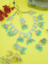 Gold Plated Kundan with Mirror Stone Necklace set with Tikka 9448N - Griiham