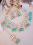 Gold Plated Kundan with Mirror Stone Necklace set with Tikka 9448N - Griiham