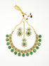 Gold Plated Kundan with Mirror Stone Studded Necklace set with Tikka 9450N - Griiham