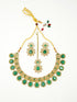 Gold Plated Kundan with Mirror Stone Studded Necklace set with Tikka 9450N