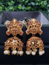 Gold Plated Laxmi Kemp Jumkas 7191N-Jhumkas & Earrings-Griiham-Griiham