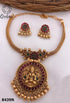 Gold Plated Laxmi Pendant set with rope chain 8437N-Pendant Set-Griiham-Multi-Griiham