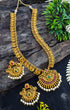 Gold Plated Long AD Necklace set 18374N