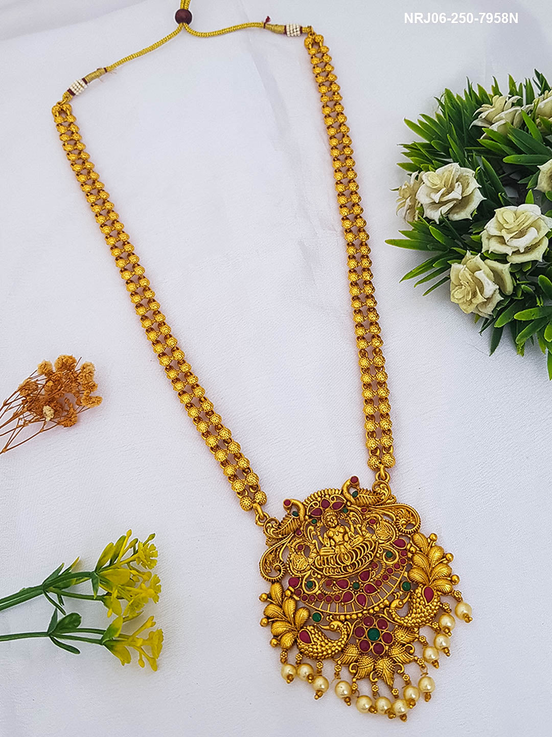 Gold Plated Long Haram Necklace 7958N