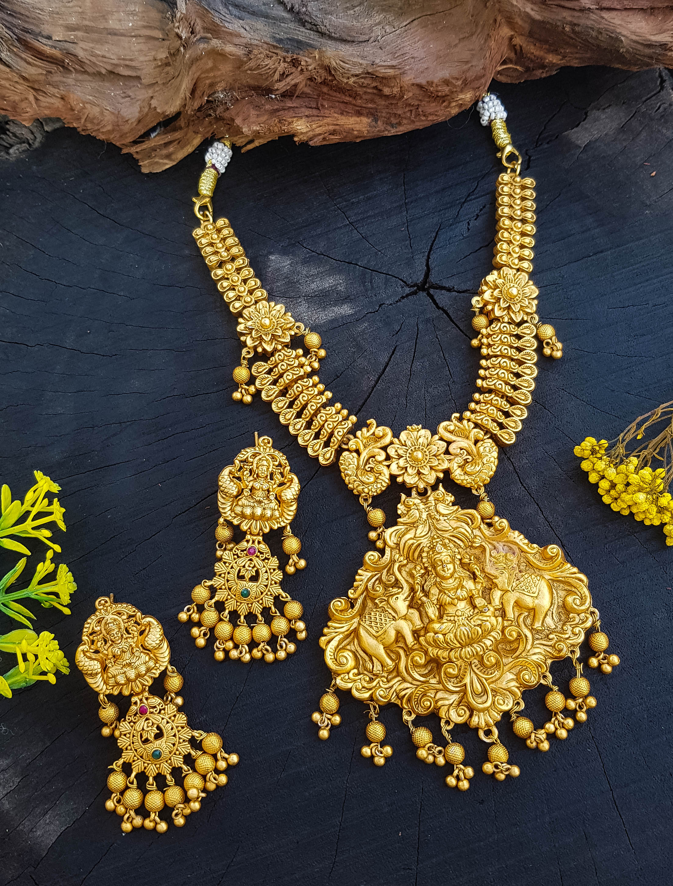 Gold Plated Long Necklace set 18398N