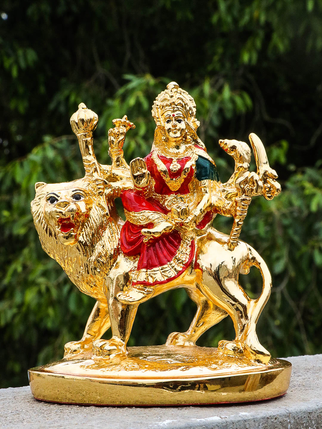 Gold Plated Maa Ambe Durga Statue  idol with Height 12.5cm