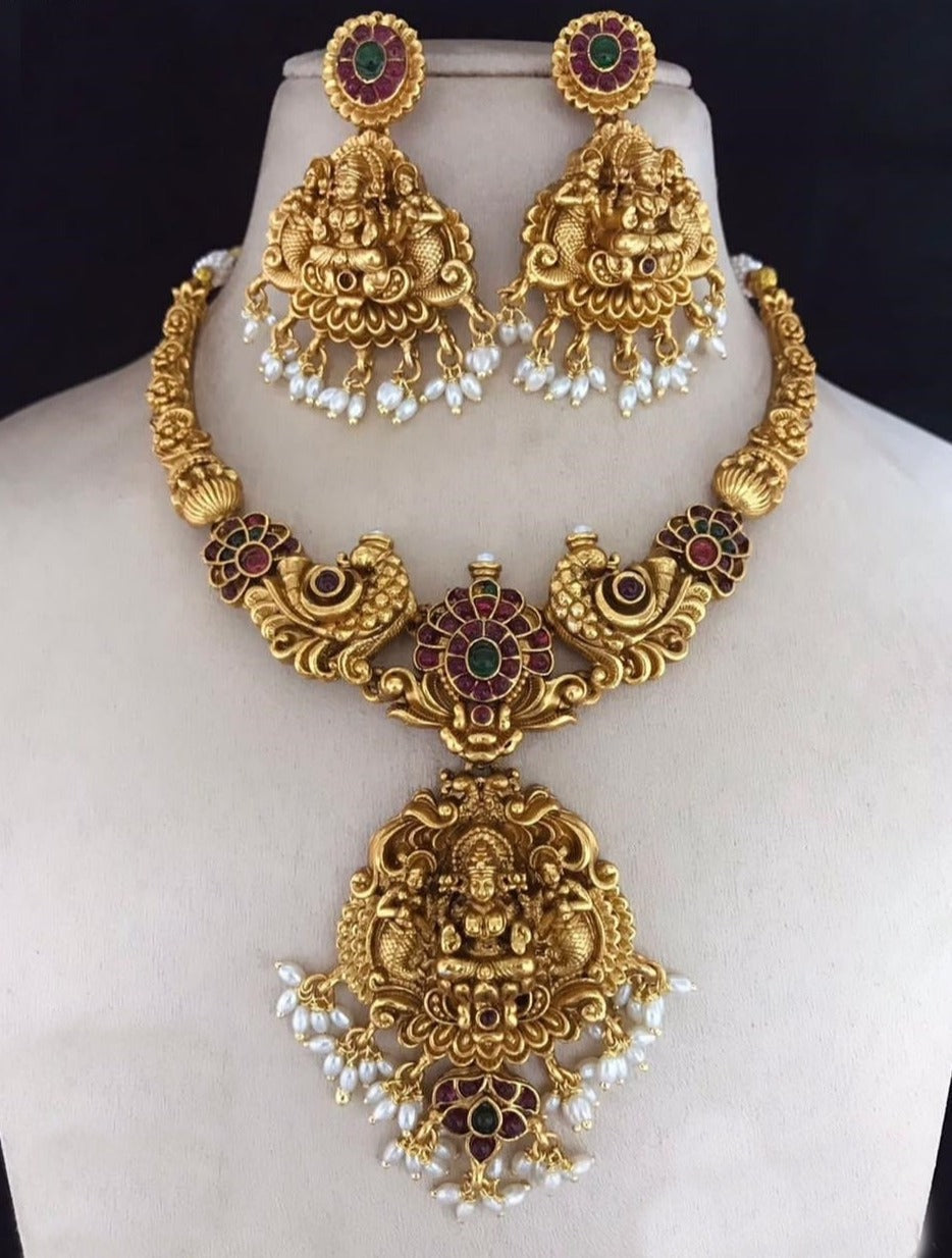 Gold Plated Medium Necklace Set 14180N