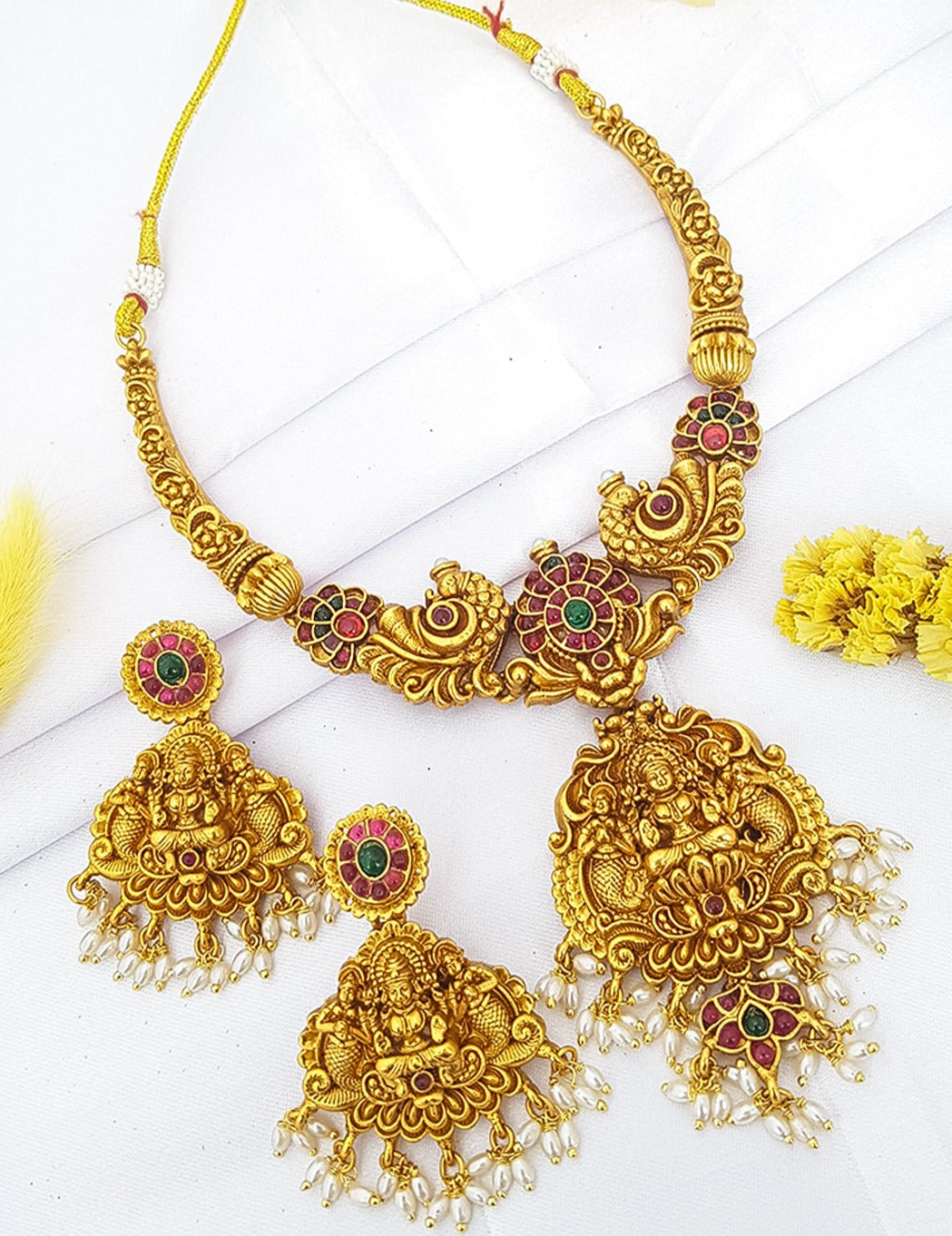 Gold Plated Medium Necklace Set 14180N