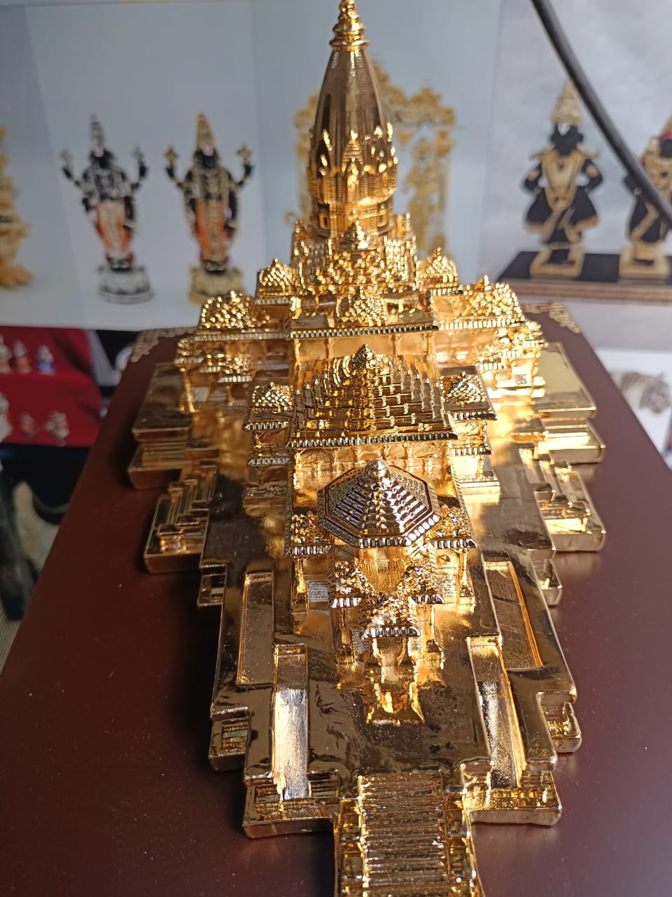 Gold Plated Miniature of RAM MANDIR 20239N