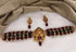 Gold Plated  Multi Colour CZ Stone Choker Necklace Set with actual beads 10693N-1