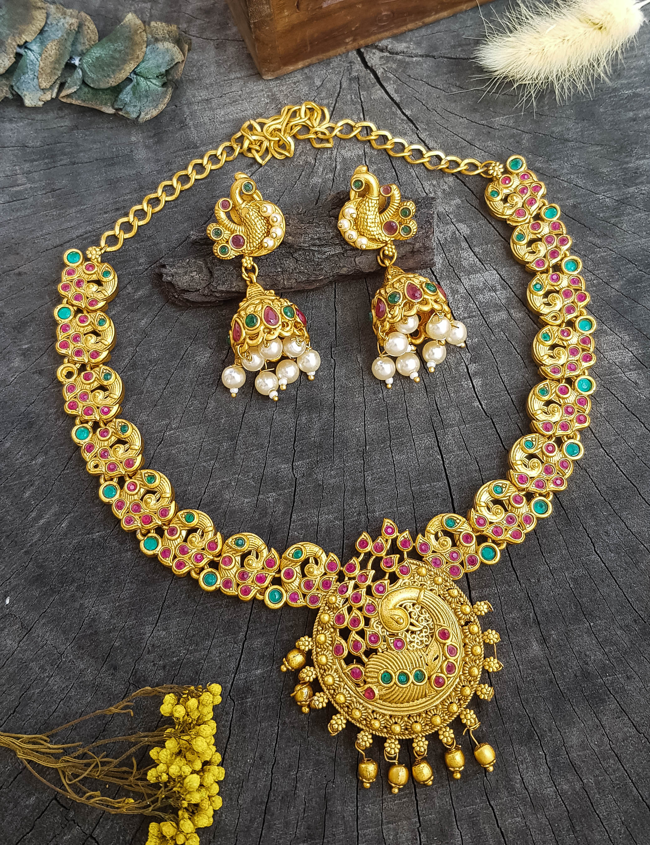 Gold Plated Necklace Set 19143N