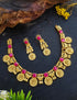 Gold Plated Necklace Set with AD Stones 19163N