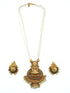 Gold Plated Pendant set with pearl mala 13261N