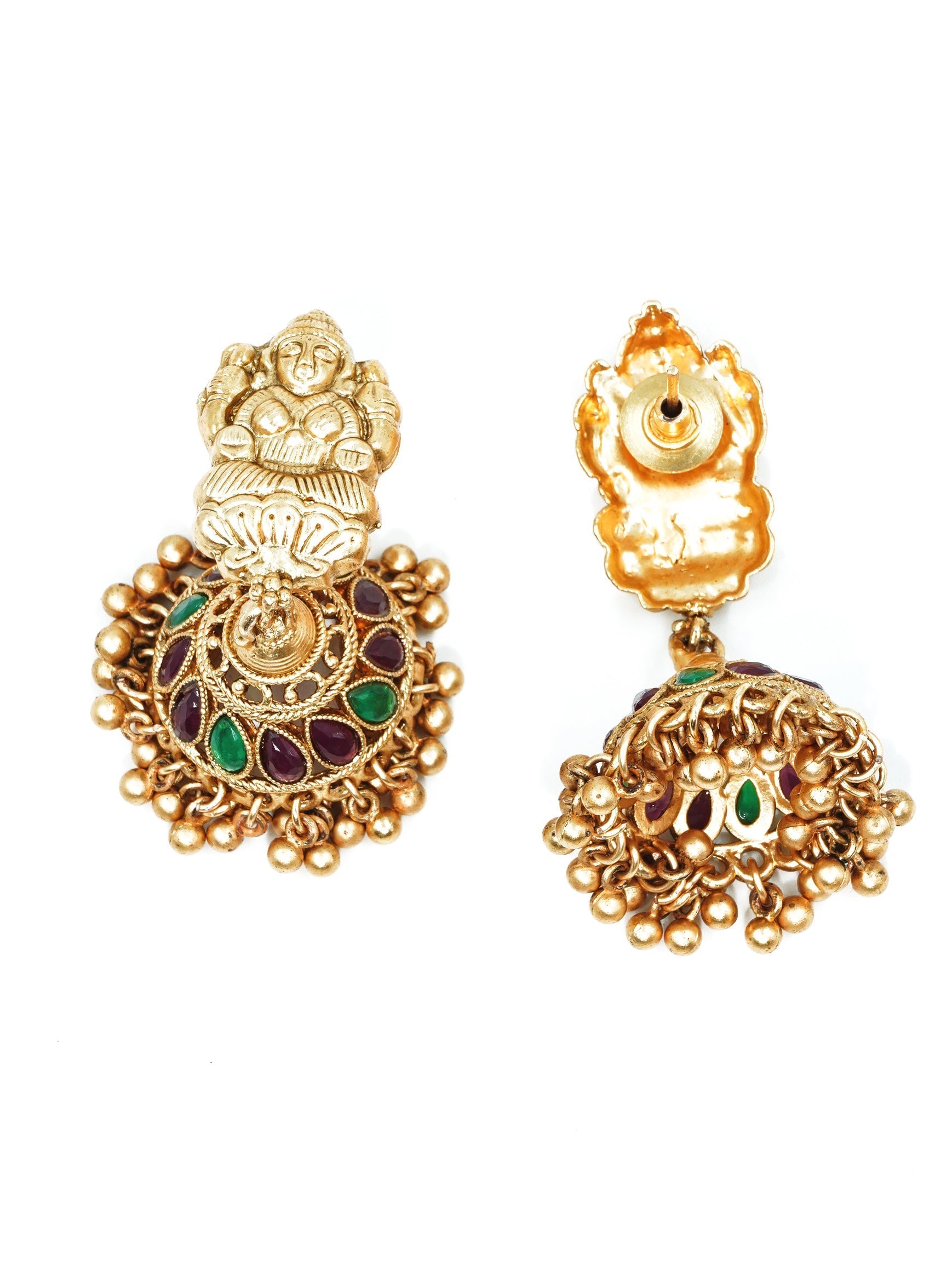 Gold Plated Pendant set with pearl mala 15437N-1