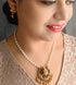 Gold Plated Pendant set with pearl mala - Griiham