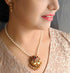 Gold Plated Pendant set with pearl mala - Griiham