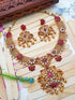 Gold Plated Premium Finish Peacock motif Necklace Set with Multi Color stones 6701N-Necklace Set-Griiham-Ruby Red-Griiham