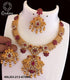 Gold Plated Premium Finish Peacock motif Necklace Set with Multi Color stones 6701N