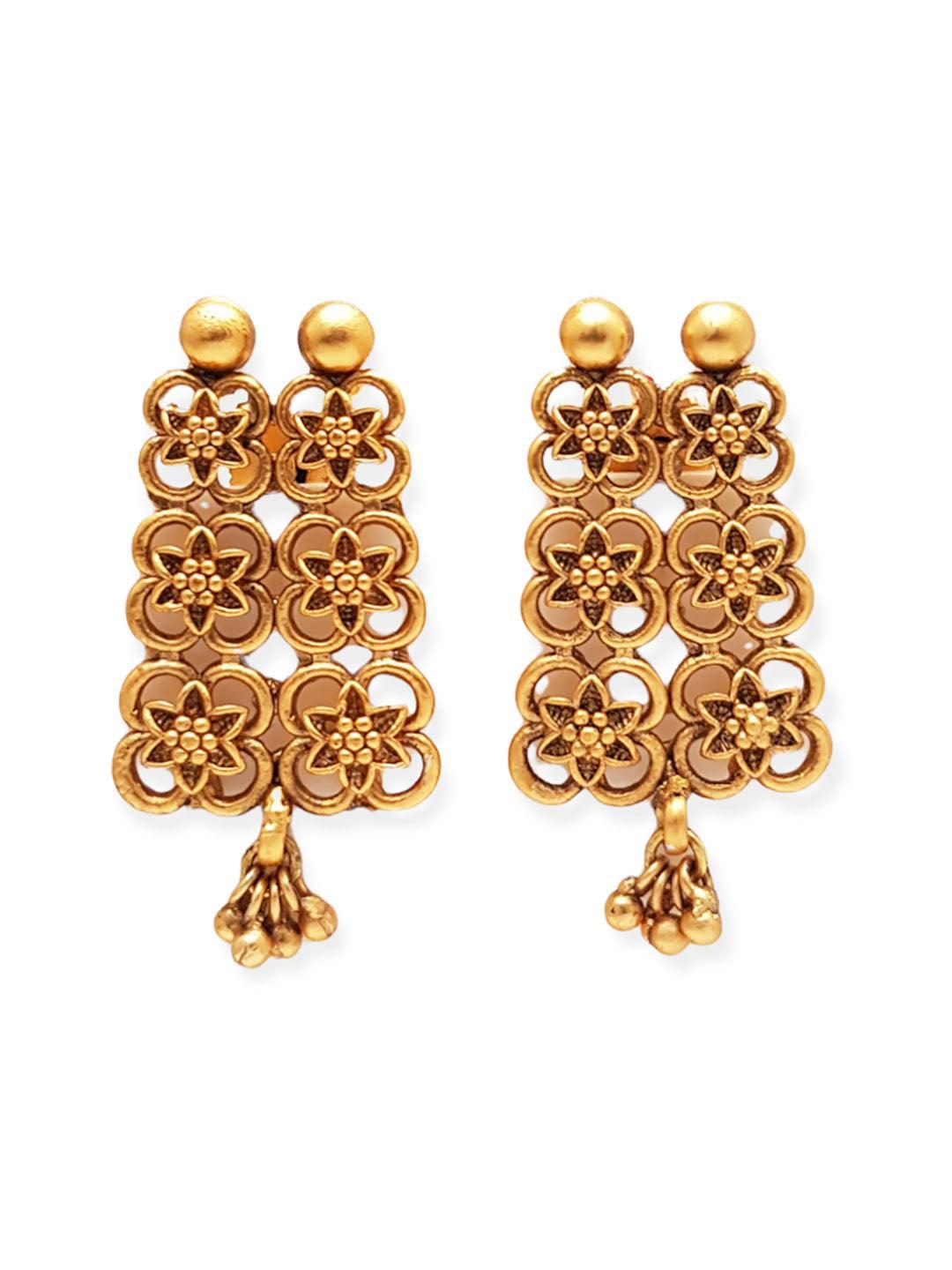 Gold Plated Premium Quality Broad Short Necklace Set 6782N-Necklace Set-Griiham-Griiham