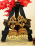 Gold Plated Real Kemp Stone Earrings Jhumka - Griiham