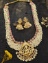 Gold Plated Royal Laxmi Hara Necklace Set with pearls 15914N