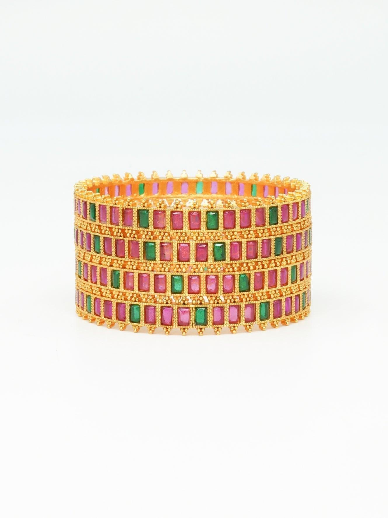 Gold Plated Set of 2 Bangles 8960C - Griiham