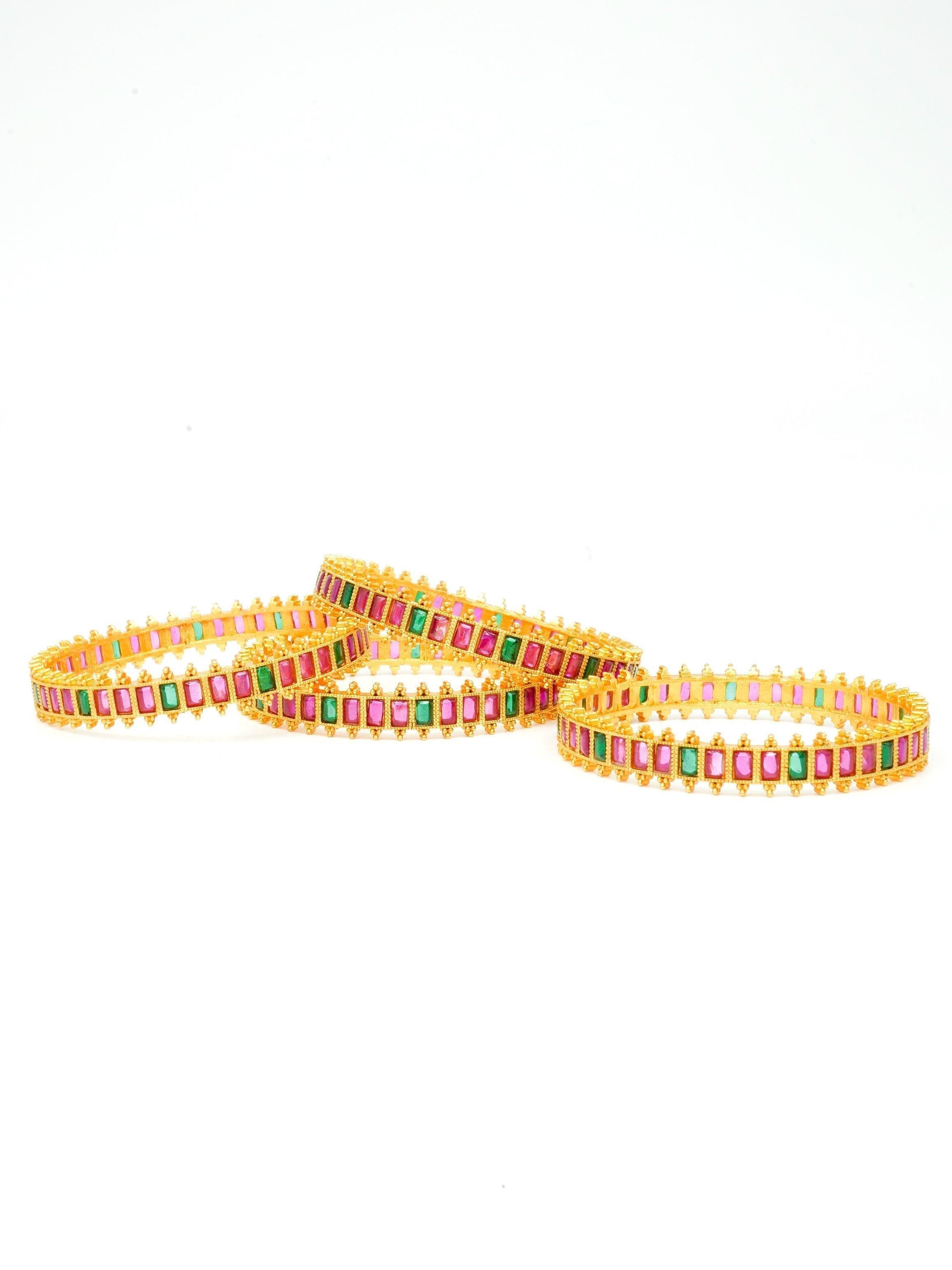 Gold Plated Set of 2 Bangles 8960C - Griiham