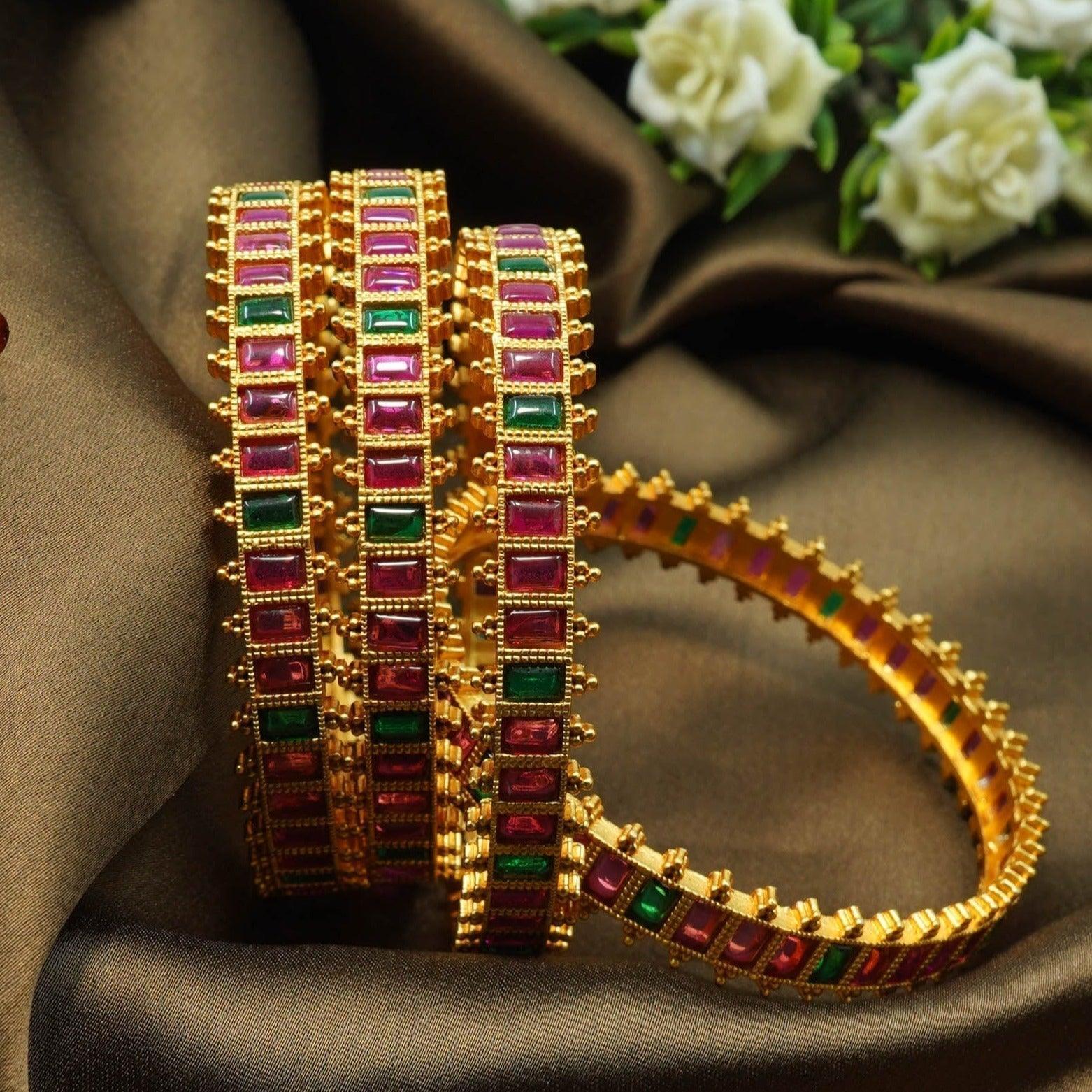 Gold Plated Set of 2 Bangles 8960C - Griiham
