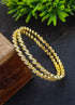 Gold Plated Set of 2 Bangles with CZ stones18983B - Griiham