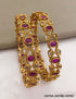 Gold Plated Set of 2 CZ Bangles 14374A