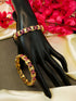 Gold Plated Set of 2 designer Bangles with CZ items 10314A - Griiham