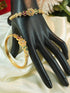 Gold Plated Set of 2 designer Bangles with Multicolor stones 11519A - Griiham