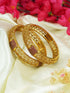Gold Plated Set of 2 designer Bangles with multicolor stones 10447A