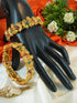 Gold Plated Set of 2 designer Bangles with multicolor stones 11136B - Griiham