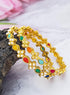 Gold Plated Set of 4 Bangles with colourful stones 18417N - Griiham