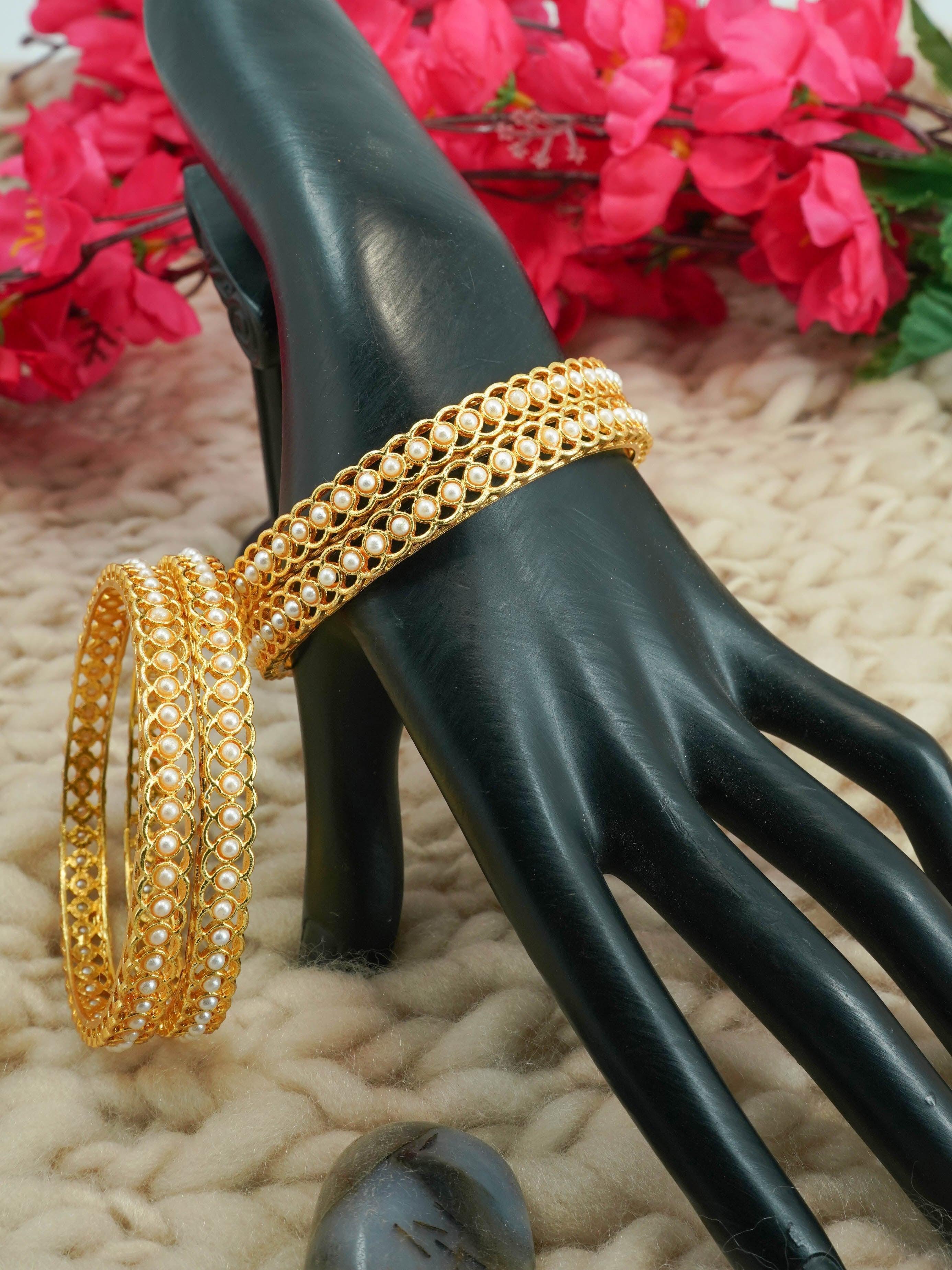 Red stone bangles sales