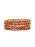 Gold Plated Set of 4 designer Red Stone Bangles 10833A - Griiham