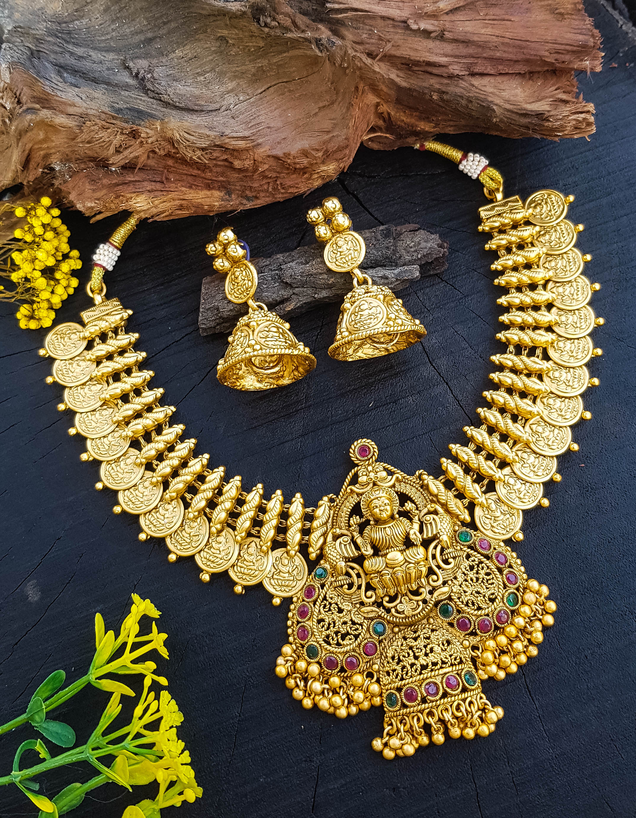 Gold Plated Short AD Necklace set 18389N