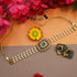 Gold Plated Short Chic Necklace set with Pearl String 10404N - Griiham
