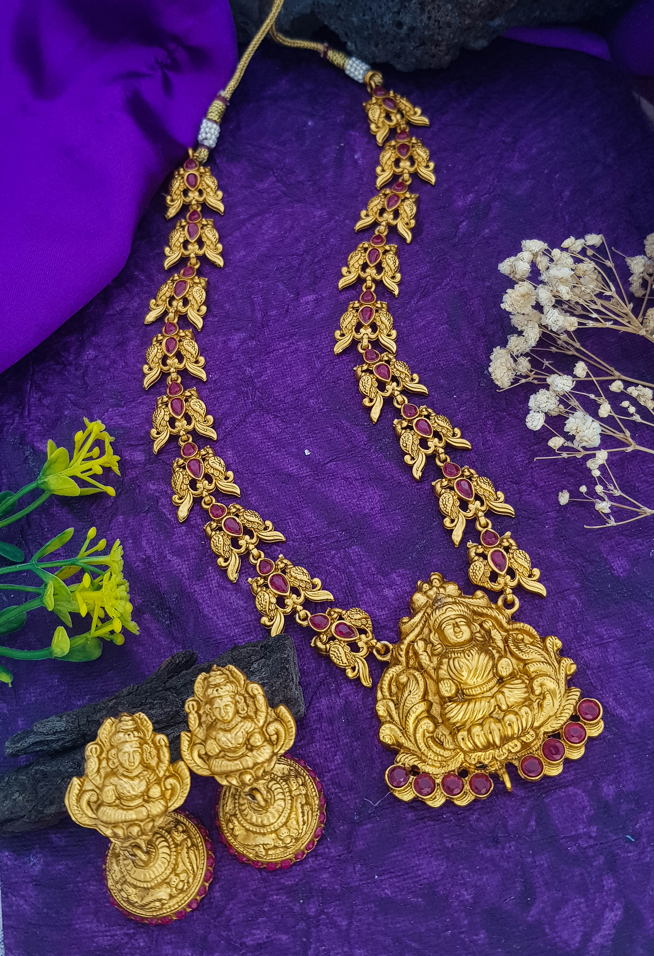 Gold Plated Short Necklace Set with AD Stones 19138N