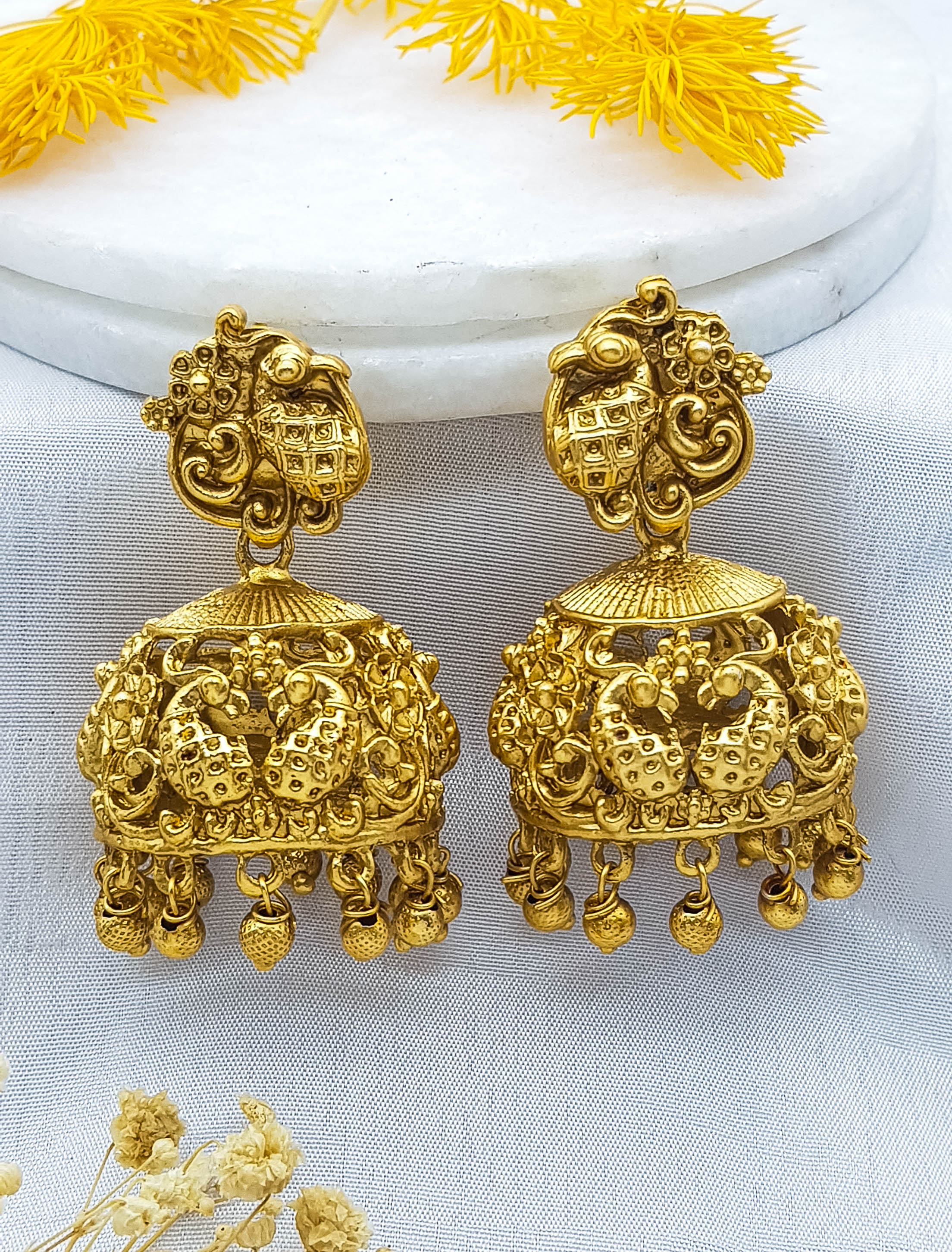 Gold Plated Simple Cute Earrings 22266N