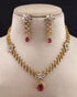 Gold Plated Star pattern CZ Necklace Set 14165N