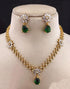 Gold Plated Star pattern CZ Necklace Set 14165N