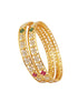 Gold Plated Studded Set of 2 bangles - Griiham